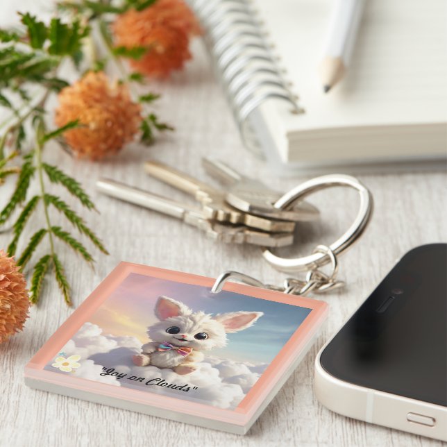 "Skywhiskers' Smile" Keychain (Front Right)