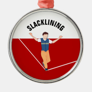 Slacklining Metal Ornament