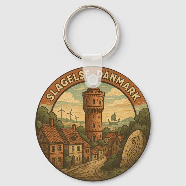 Slagelse Denmark Tower Keychain (Front)