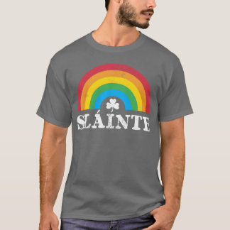 Slainte 80S 70S Rainbow Irish St PatricDay family T-Shirt