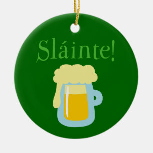 Sláinte Beer Ceramic Ornament