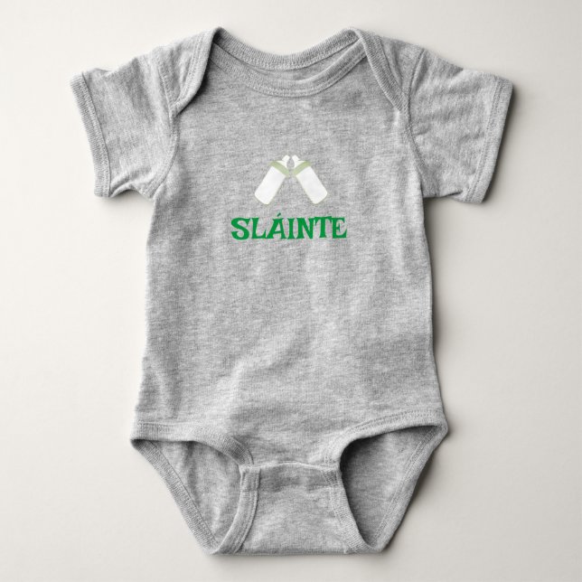 SLÁINTE body bébé gris  (Devant)