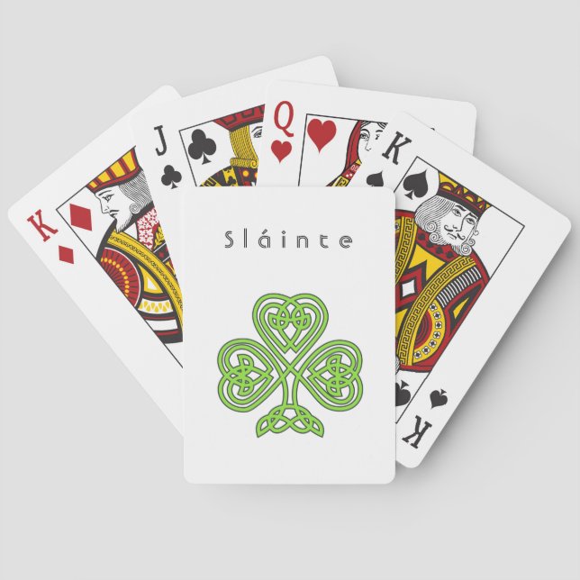 Slainte Celtic Design Shamrock St. Patrick's Day  Playing Cards (Back)