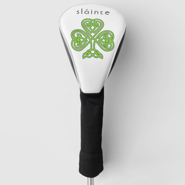 Slainte Celtic Shamrock Green St. Patrick's Day  Golf Head Cover (Front)