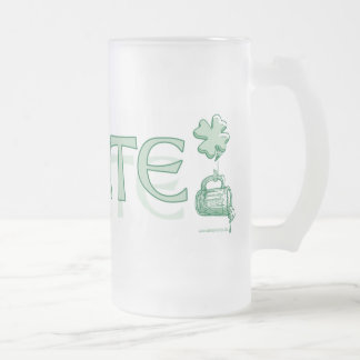 Slainte Irish Beer Party Gear Frosted Glass Beer Mug