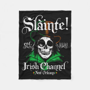 Slainte Irish Channel New Orleans St Patricks Day  Fleece Blanket