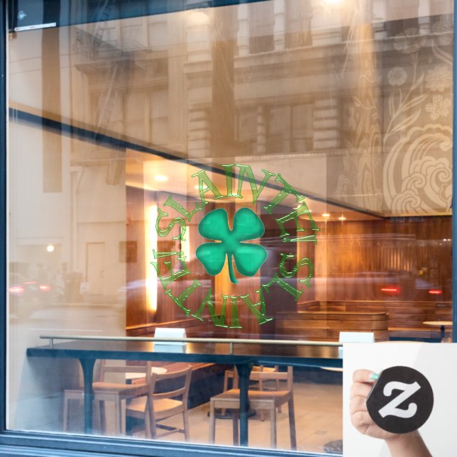 Slainte large see through window cling front stick (Cafe Window)