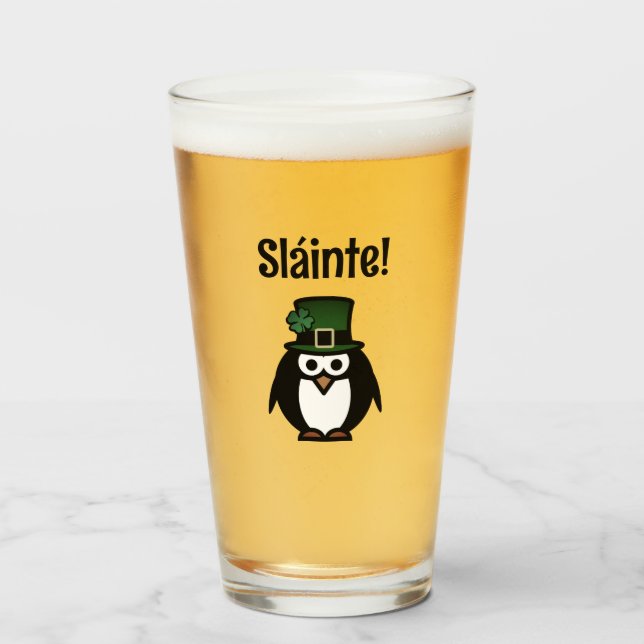 Sláinte! personalized St Patrick's Day beer glass (Front Filled)