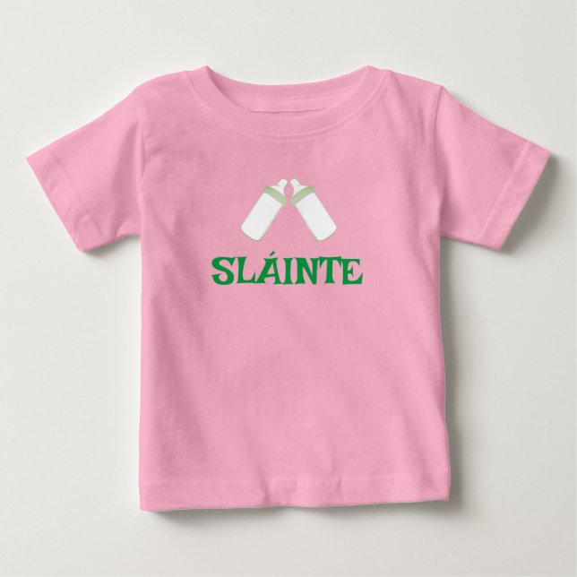 SLÁINTE pink baby tee (Front)