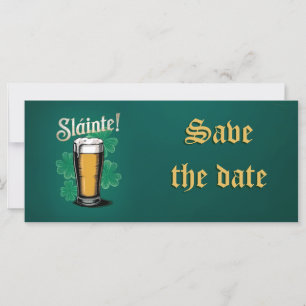 Slàinte! Saint Patrick's Day Pint of Beer on Green
