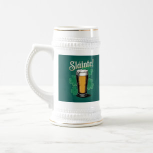 Slàinte! Saint Patrick's Day Pint of Beer on Green Stein