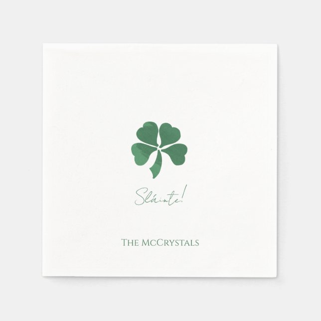 Sláinte Saint Patricks Irish Wedding Personalized  Napkin (Front)