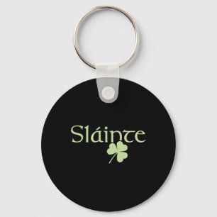 Slainte Shamrock Irish Lucky Green Ireland St Patr Keychain