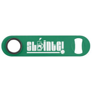 Sláinte Text St. Patrick's Day Gift Bottle Opener Bar Key