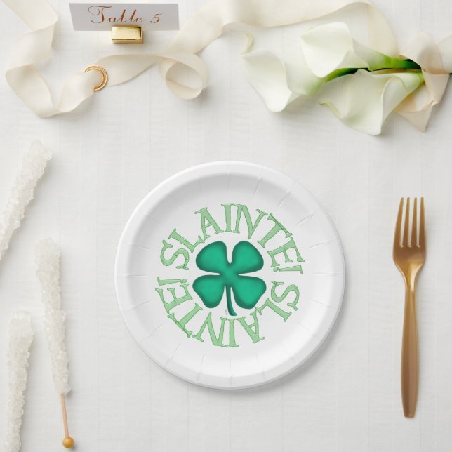 Slainte white paper plates (Wedding)