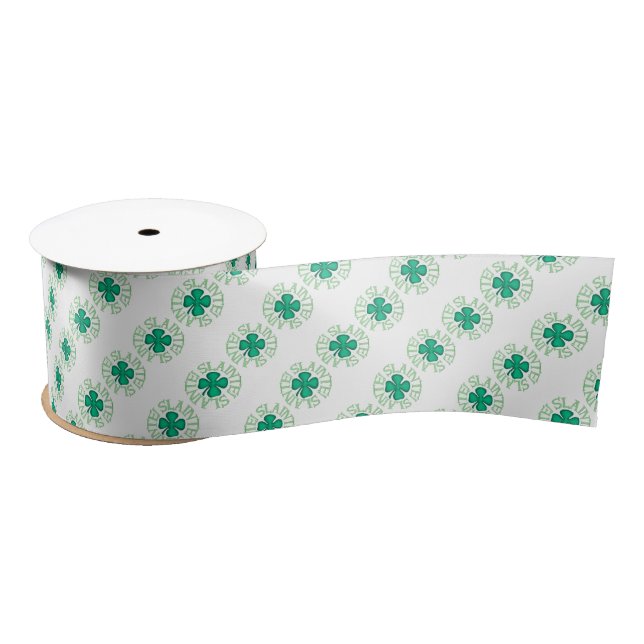 Slainte white ribbon spool satin ribbon (Spool)