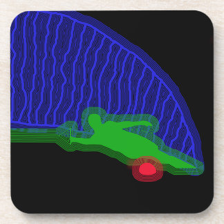 Slalom Water Skier Neon Spray Coaster