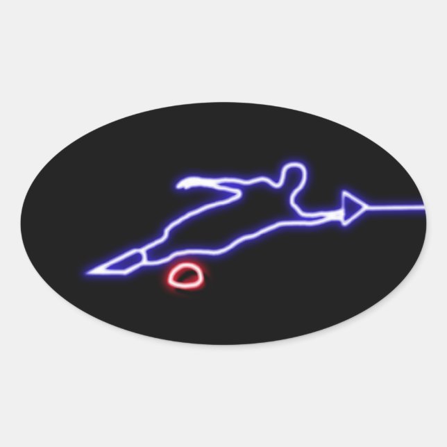 Slalom Water Skier Neon Sticker (Front)