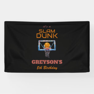 Slam Dunk Basketball Any Age Birthday Banner
