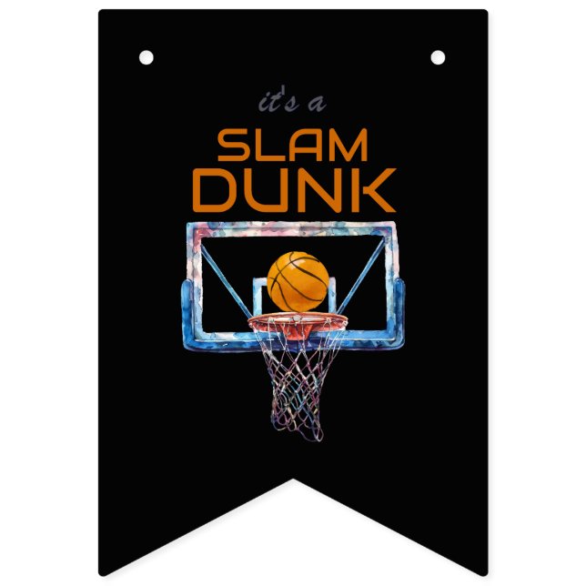 Slam Dunk Basketball Any Age Birthday Bunting Flags (Sixteenth Flag)