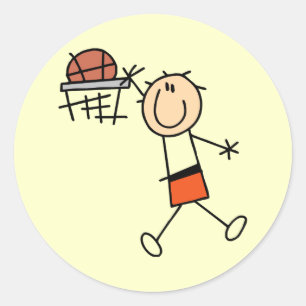 Slam Dunk Basketball Orange T-shirts and Gifts Classic Round Sticker