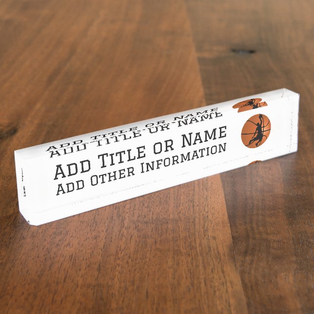 Slam Dunk Basketball Player Nameplate (Side)