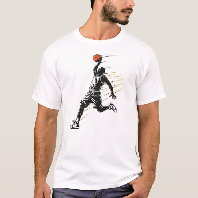 Slam Dunk Basketball Player Silhouette Sports   T-Shirt (Front)