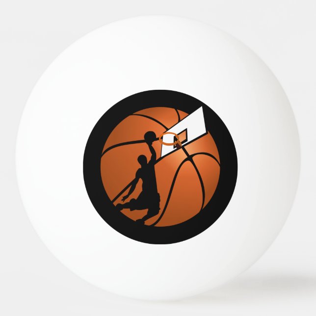 Slam Dunk Basketball Player w/Hoop on Ball (Front)