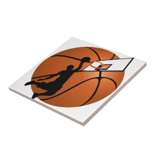 Slam Dunk Basketball Player w/Hoop on Ball Tile