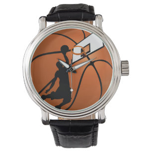Slam Dunk Basketball Player w/Hoop on Ball Watch