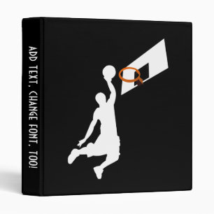 Slam Dunk Basketball Player - White Silhouette Binder