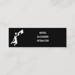 Slam Dunk Basketball Player - White Silhouette Mini Business Card