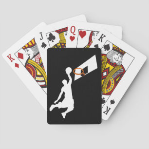 Slam Dunk Basketball Player - White Silhouette Playing Cards