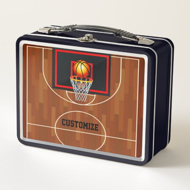 Slam Dunk Basketball Theme Metal Lunch Box (Front)