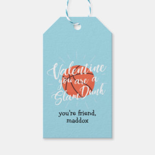 Slam Dunk Basketball Valentine Tag