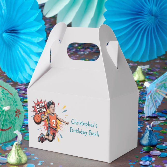 Slam Dunk Boy Birthday Bash Favor Box (Party)