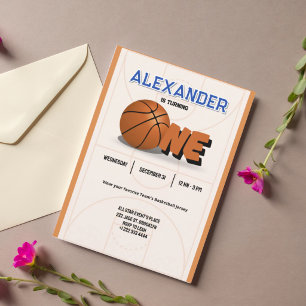 Slam Dunk First Birthday Bash Invitation