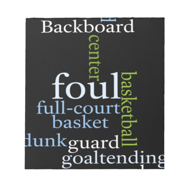 Slam Dunk of Words: Basketball Game of Champions Notepad (Front)