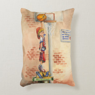 Slam Dunk on Basketball Hoop by Jay Throckmorton Accent Pillow