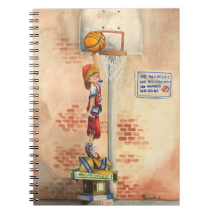 Slam Dunk on Basketball Hoop by Jay Throckmorton Notebook