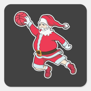 Slam Dunk Santa Claus Square Sticker
