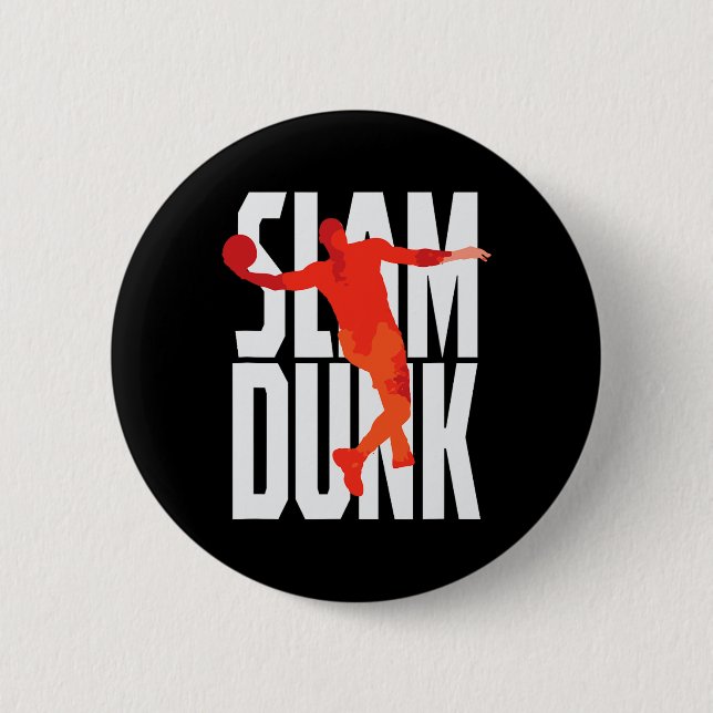 Slam-dunk Sketll  2 Inch Round Button (Front)