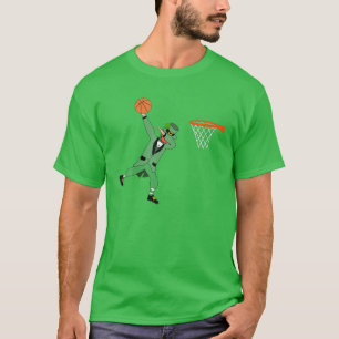 Slam Dunk St Patricks Day Basketball Dunking Lepre T-Shirt