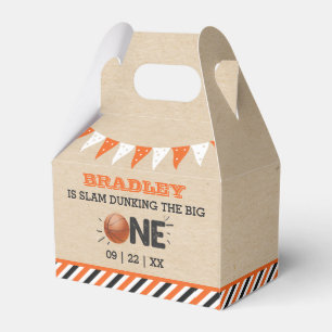 Slam Dunking The Big One Basketball 1st Birthday Favor Box