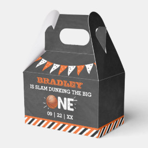 Slam Dunking The Big One Basketball 1st Birthday Favor Box