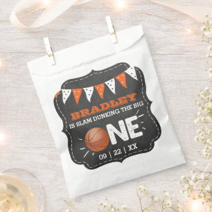 Slam Dunking The Big One   Basketball 1st Birthday Favour Bag