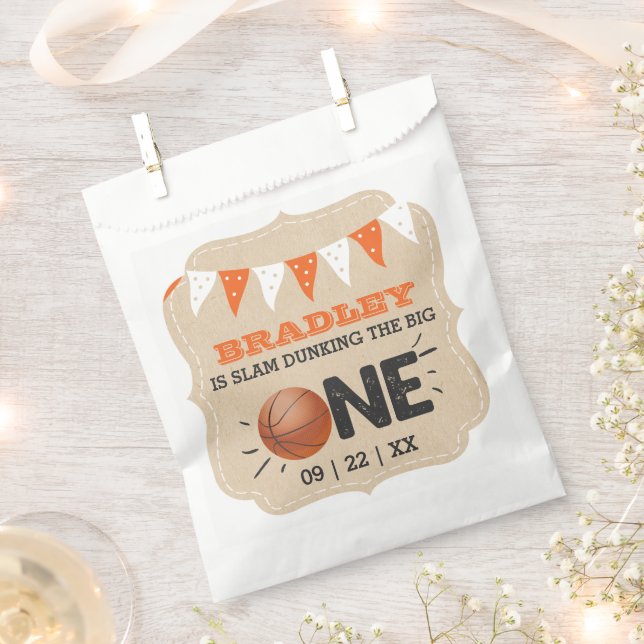 Slam Dunking The Big One | Basketball 1st Birthday Favour Bag (Clipped)