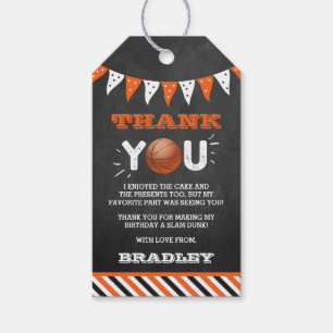 Slam Dunking The Big One Basketball Birthday Gift Tags