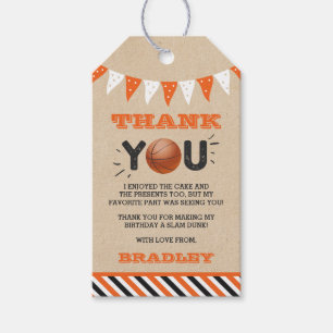 Slam Dunking The Big One   Basketball Birthday Gift Tags