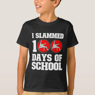 Slammed 100 Days Of School Wrestling 100th Day Boy T-Shirt
